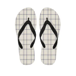 Beige Tattersall Pattern Hawaiian Flip Flops: Stylish Island Footwear