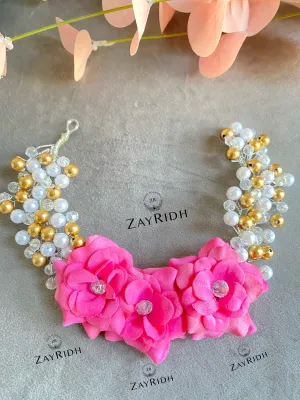 Bella Pink Flower Hair Gajra