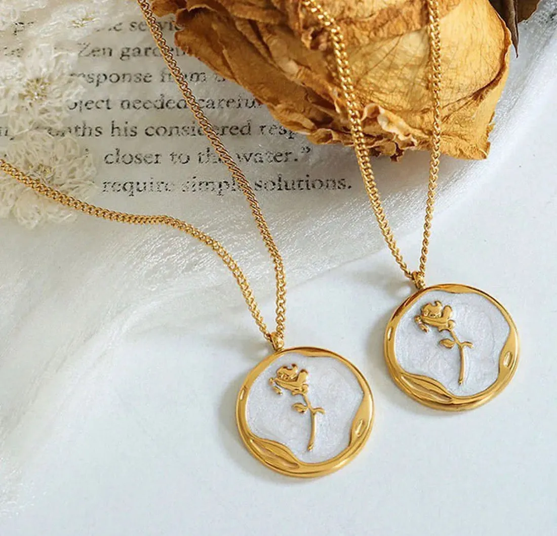 Belle Rose Necklace Gold Plated, Waterproof and Anti-Tarnish