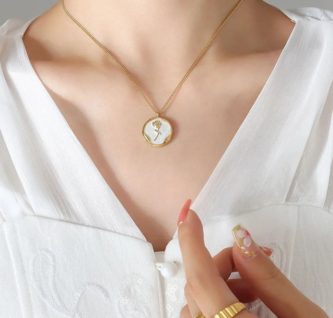 Belle Rose Necklace Gold Plated, Waterproof and Anti-Tarnish