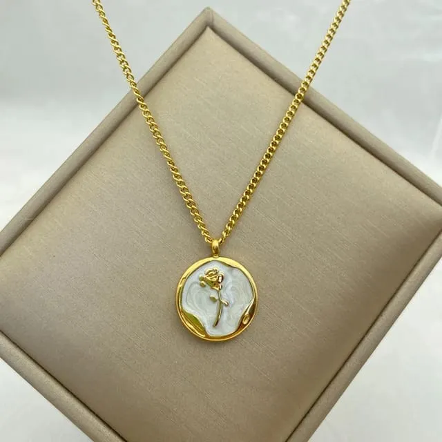 Belle Rose Necklace Gold Plated, Waterproof and Anti-Tarnish