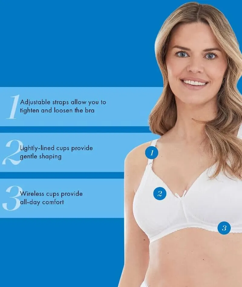 Bestform Striped Wire-Free Cotton Bra With Lightly Lined Cups - White