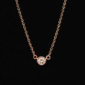 Bezel Baby Diamond 14K Solid Gold Chain Layered Necklace