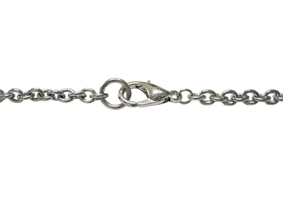 Black and Silver Toned Religious Ichthys Jesus Fish Pendant Necklace