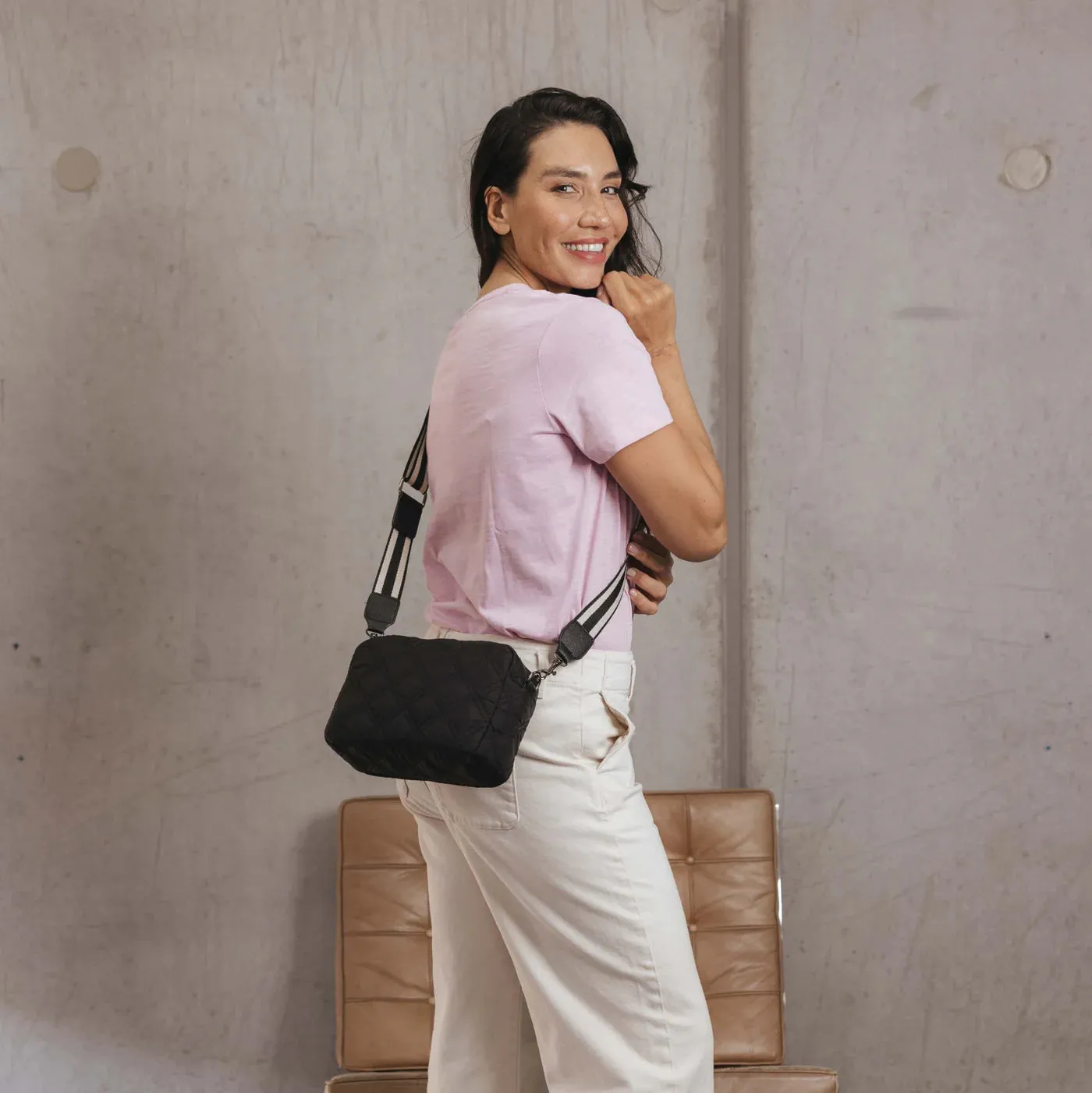 Black Caviar Melrose Quilted Crossbody Bag | Black