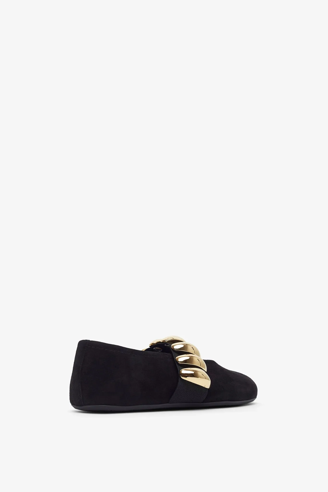 Black jewel ballet flats