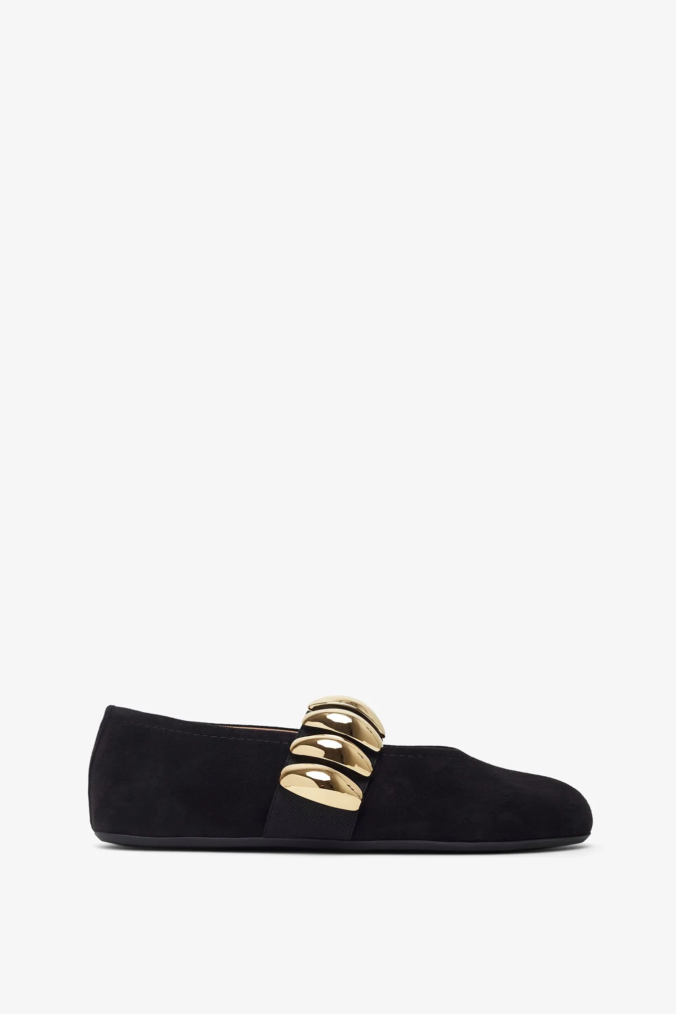 Black jewel ballet flats