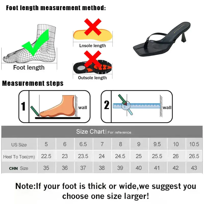 Black Pumps Slides Women Heeled Shoes Casual Footwear Fashion Square Toe Ladies Medium Heels Shoes Female Flip Flops Sandals