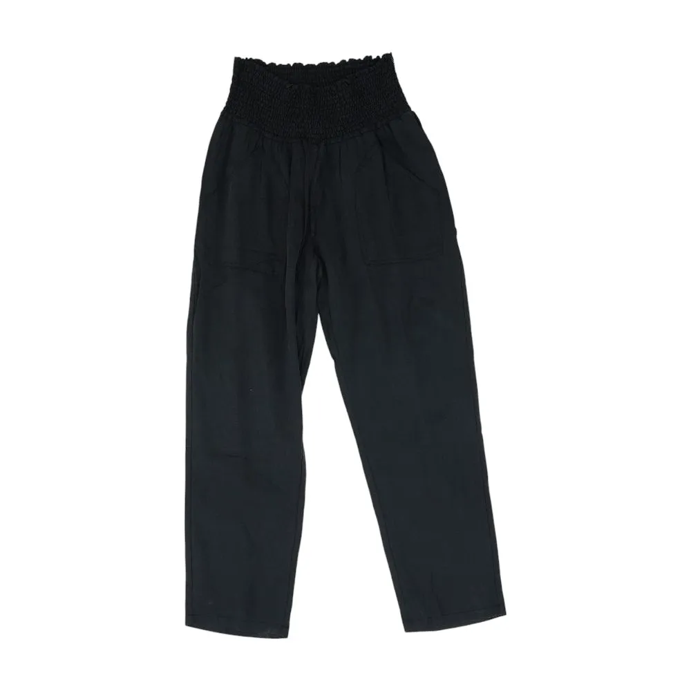 Black Solid Pants
