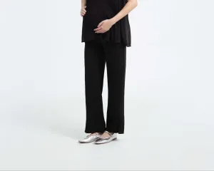 Black Ultrasoft Bamboo Maternity Slit Pants
