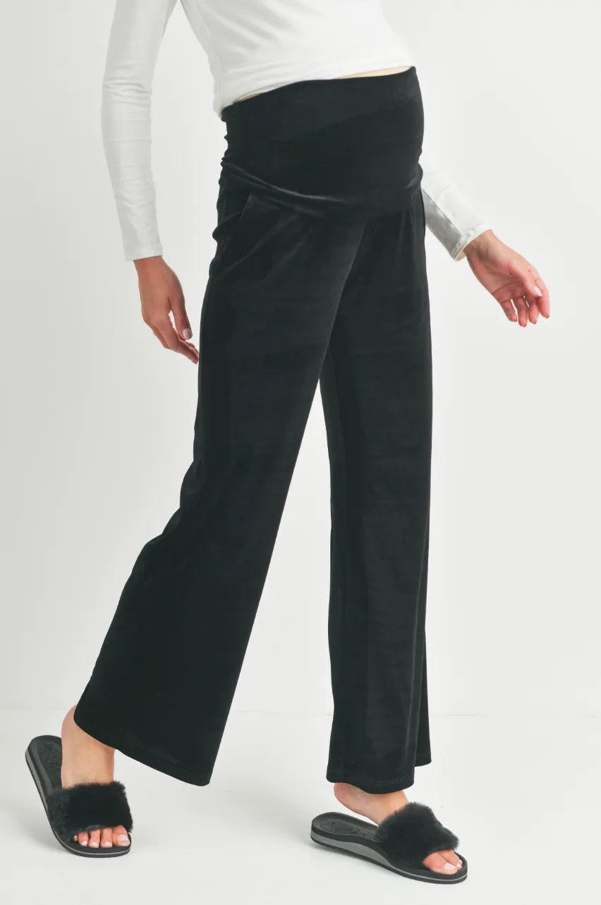 Black Velvet Maternity Pants