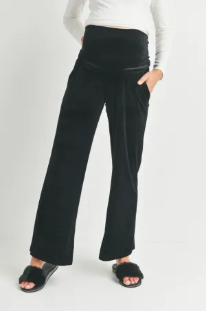 Black Velvet Maternity Pants