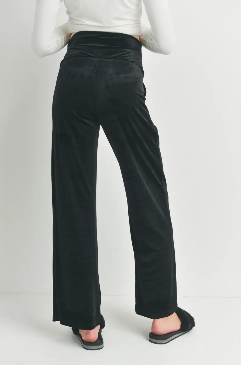Black Velvet Maternity Pants