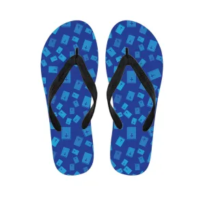 Blue Holy Bible Pattern Hawaiian Flip Flops: Walk in Paradise