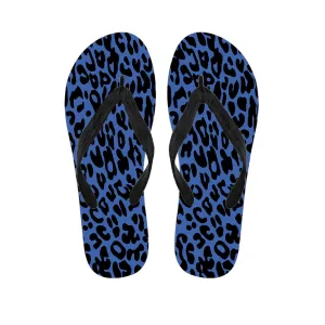 Blue Leopard Print Hawaiian Flip Flop Set: The Perfect Addition to Your Island Outfit