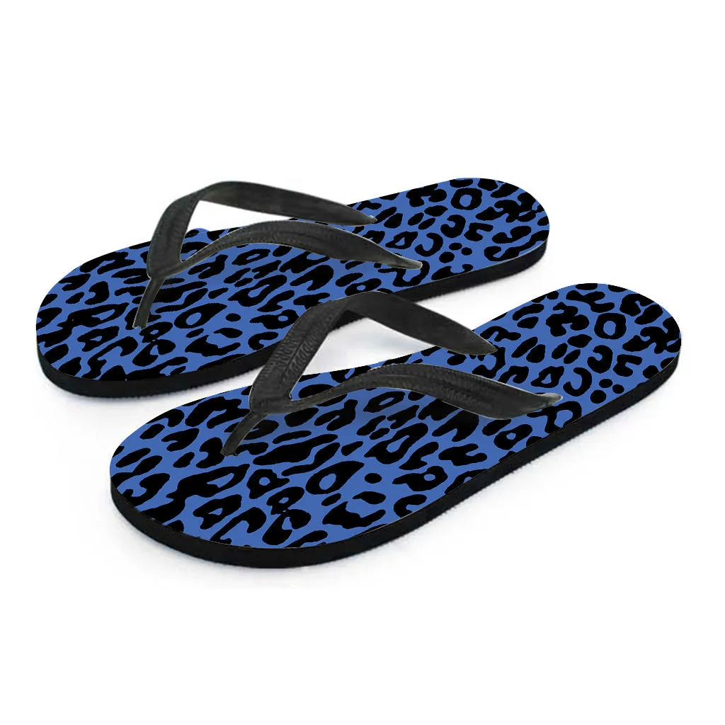 Blue Leopard Print Hawaiian Flip Flop Set: The Perfect Addition to Your Island Outfit