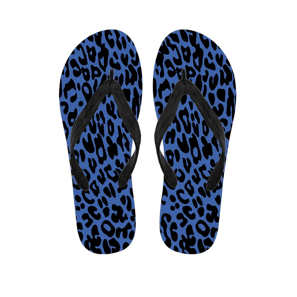 Blue Leopard Print Hawaiian Flip Flop Set: The Perfect Addition to Your Island Outfit