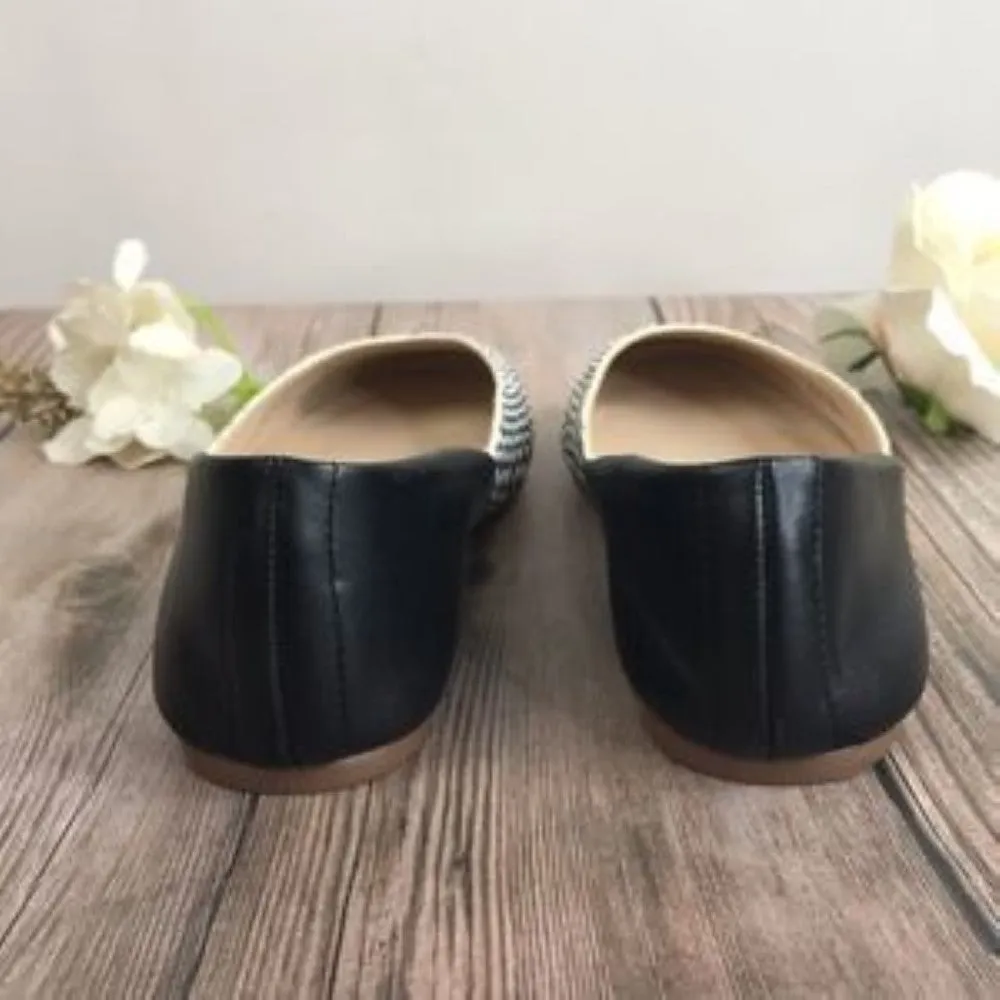 Botkier Black & Snakeskin Leather Flats 7M