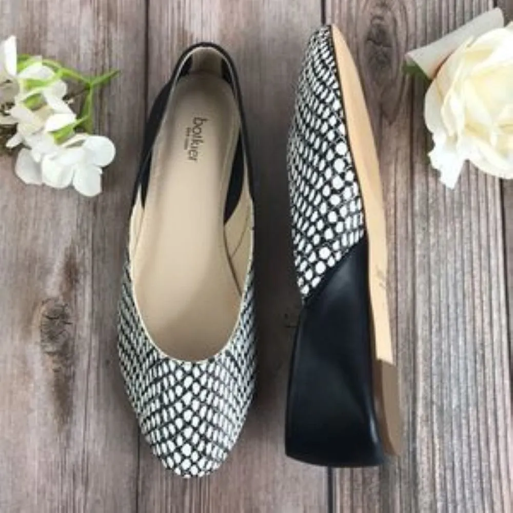 Botkier Black & Snakeskin Leather Flats 7M