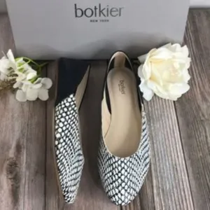 Botkier Black & Snakeskin Leather Flats 7M