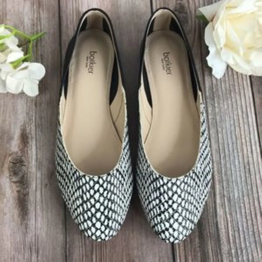 Botkier Black & Snakeskin Leather Flats 7M