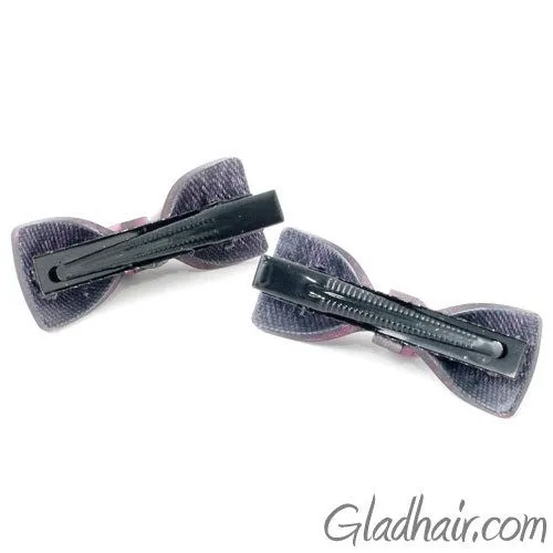Bow Style Acrylic on Metal Beak Clip - Pair