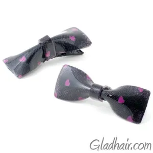 Bow Style Acrylic on Metal Beak Clip - Pair