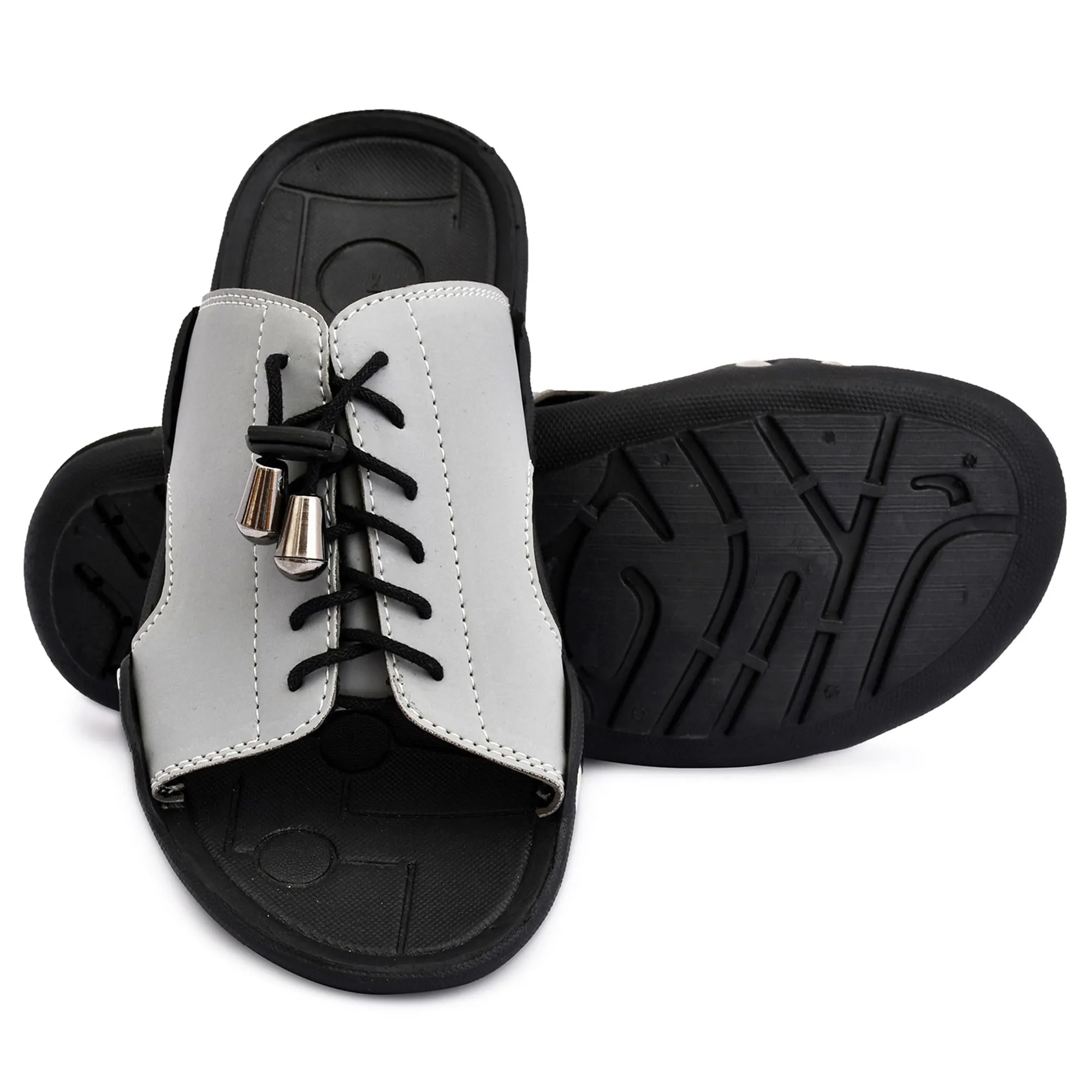 Brawo Men's Slip-on Grey Trendy Flip Flops