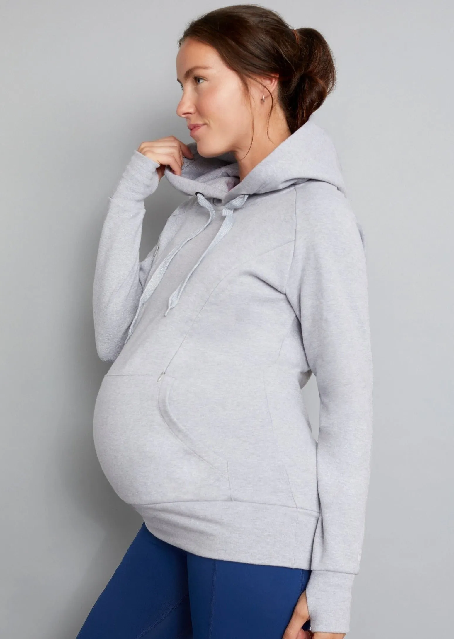 Breastfeeding, Nursing & Maternity Hoodie - Soft Grey
