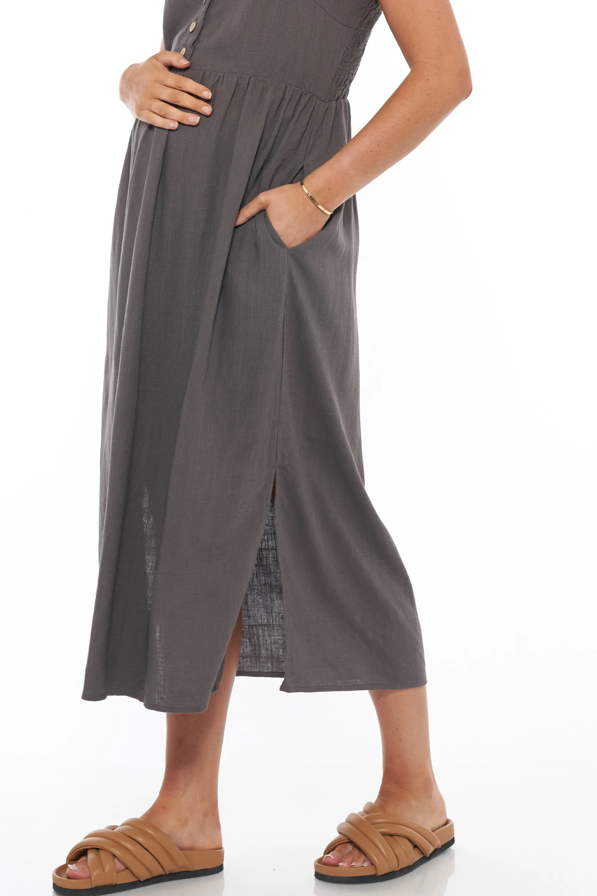 Breeze Along Midi Dress - Slate
