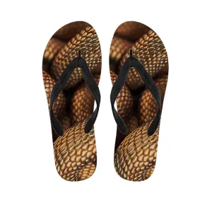 Bronze Snake Print Hawaiian Flip Flops: Complete Your Island Look!