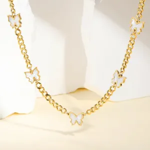 Butterfly necklace different patterns gold and silver