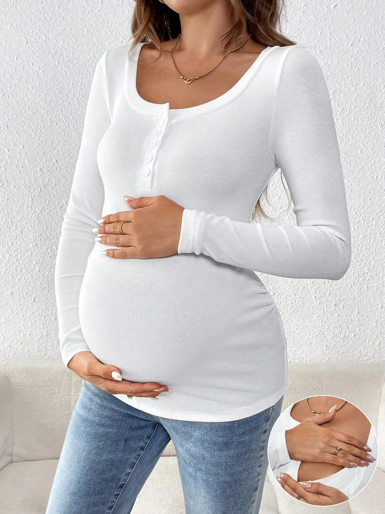 Camiseta de Maternidad de Manga Larga en Cherry Vibes