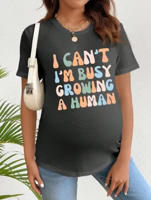 Camiseta Premamá con Estampado de Slogan  CR