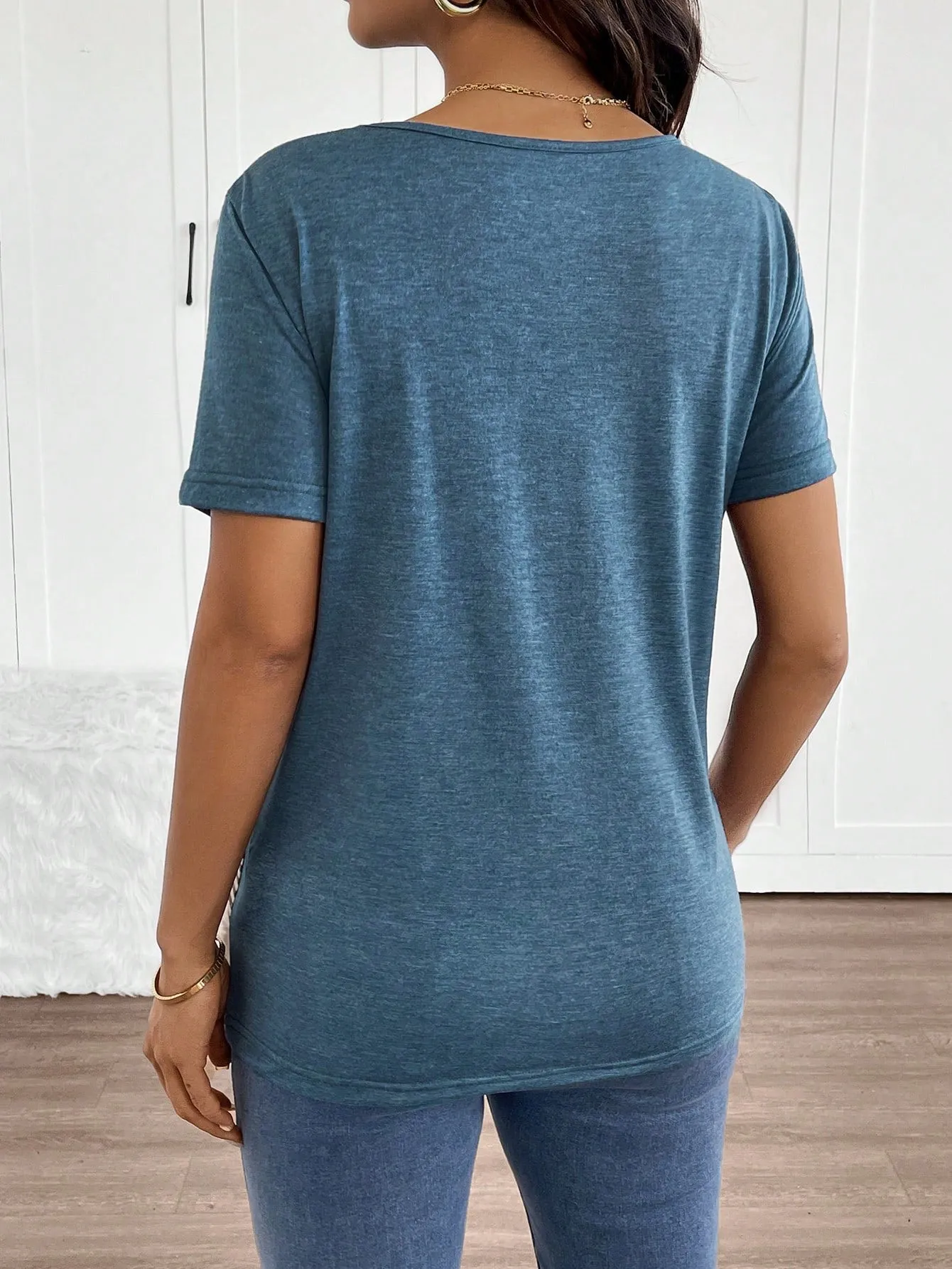 Camiseta premamá de manga corta con bolsillo