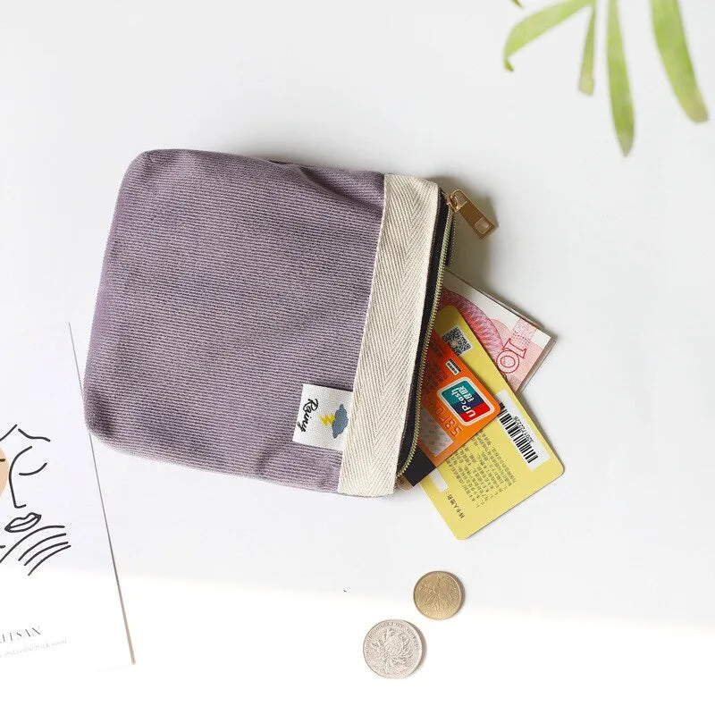 Candy Color Corduroy Coin Bags Purse Ins Korean Design Small Coin Purse