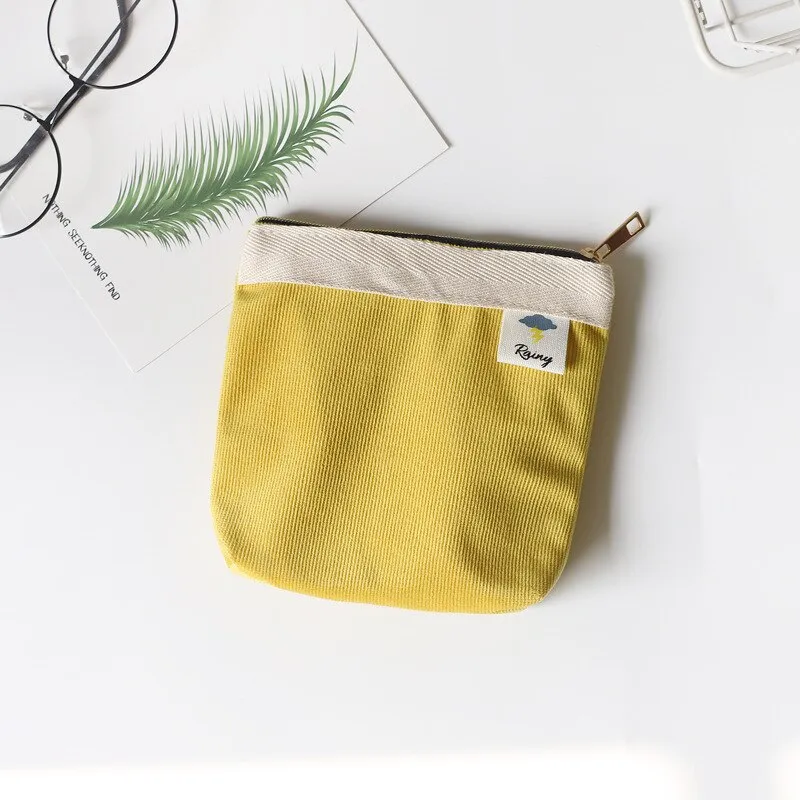 Candy Color Corduroy Coin Bags Purse Ins Korean Design Small Coin Purse