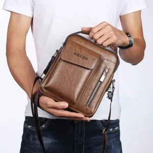 Casual Leather Men's Handbag Vintage Crossbody Bag