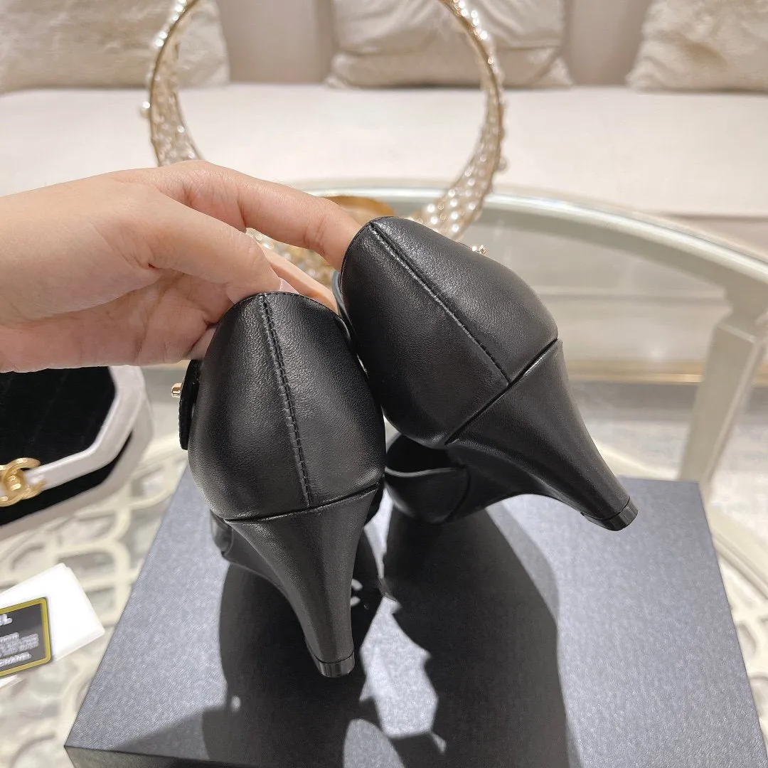 cc ballet 6cm black wedge heel