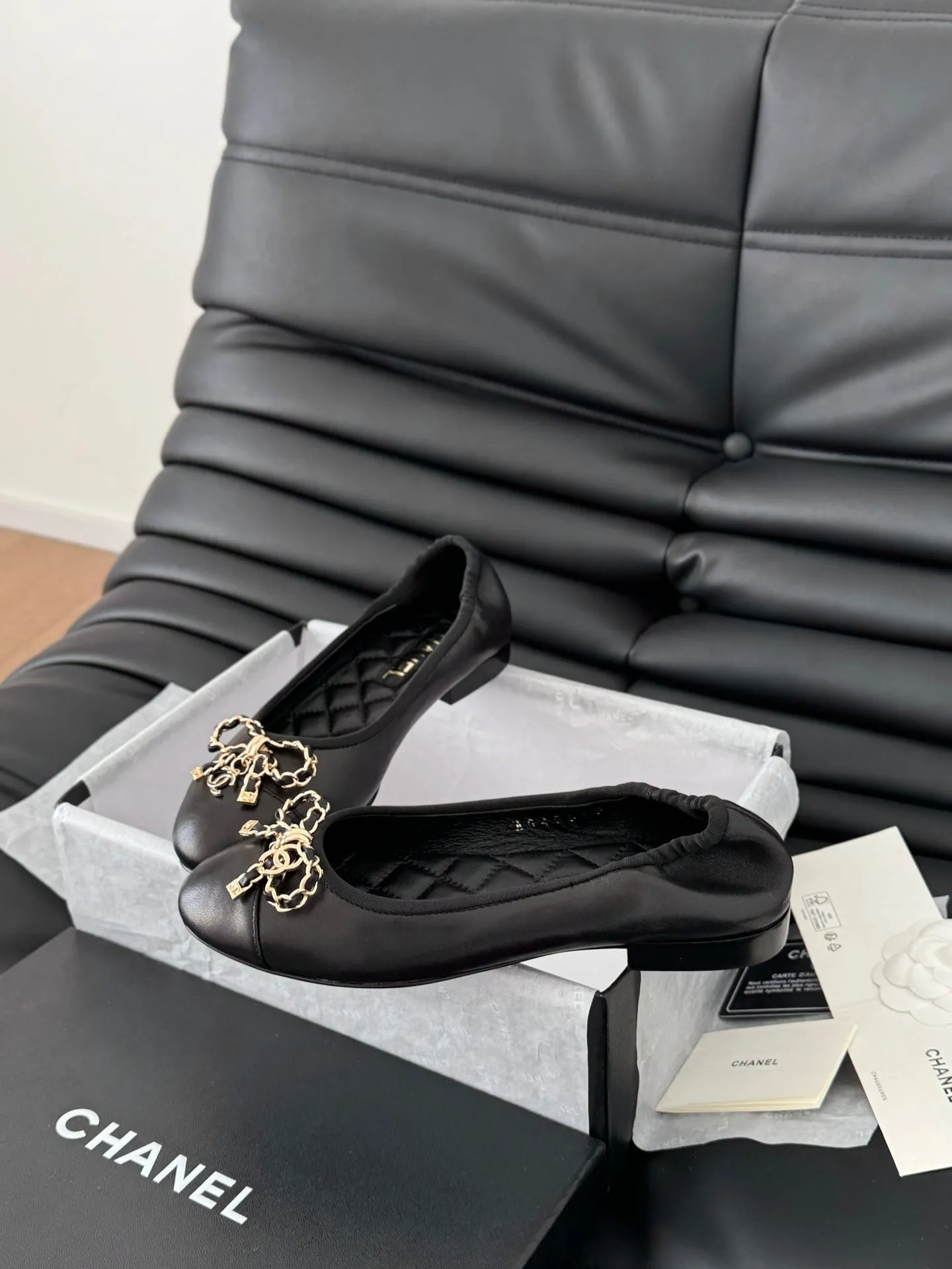 CC Ballet Flats In Black Lambskin 143528