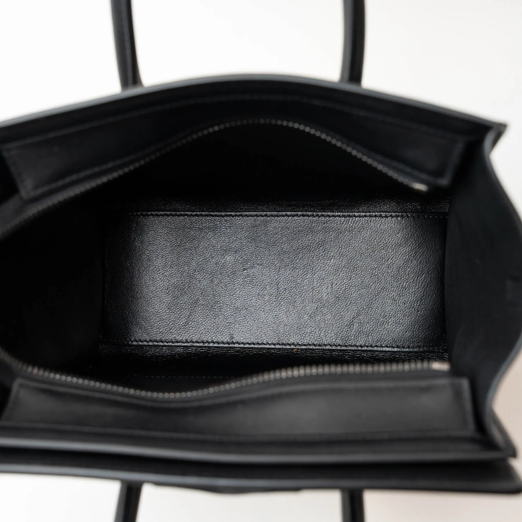 Celine Black Calfskin Leather Lizard Skin Nano Handbag