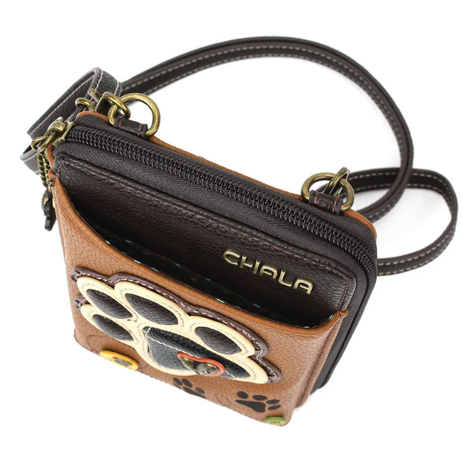 Chala Wallet Xbody - Ivory Paw Print (Brown)