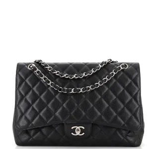 CHANEL Classic Single Flap Bag Quilted Caviar Maxi