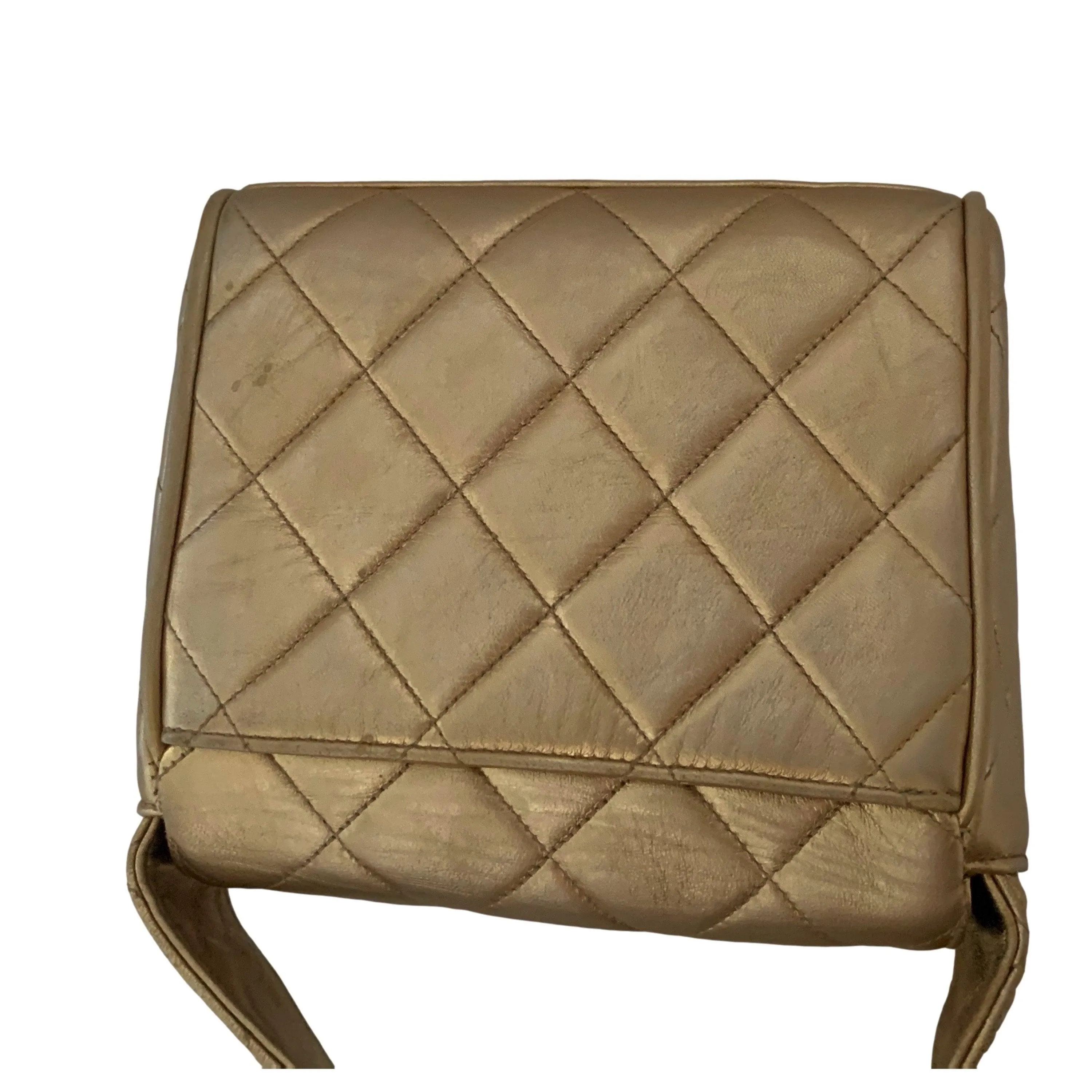 Chanel Gold Mini Quilted Crossbody
