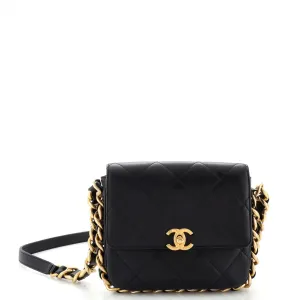 CHANEL Side Note Flap Bag Quilted Lambskin Mini
