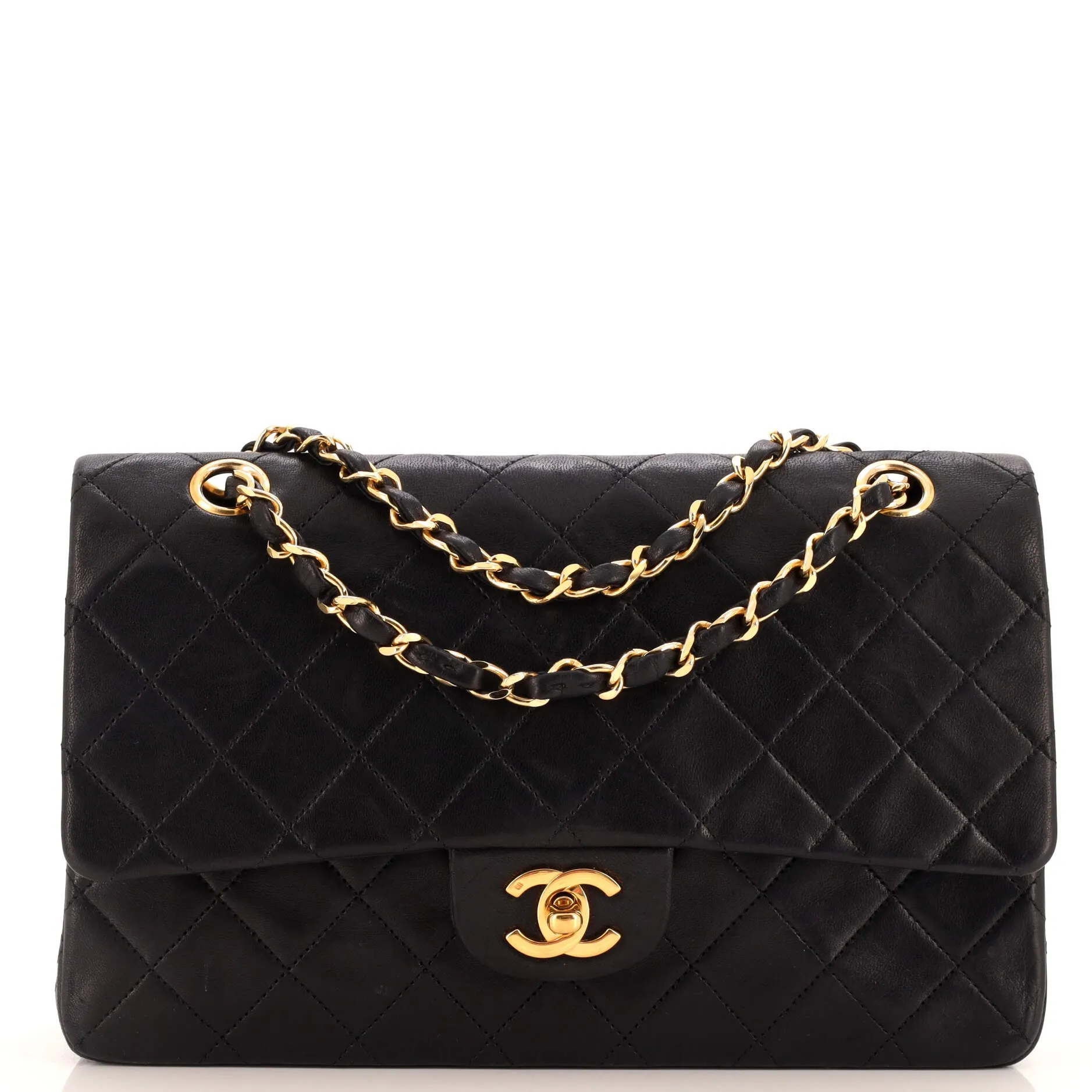 CHANEL Vintage Classic Double Flap Bag Quilted Lambskin Medium