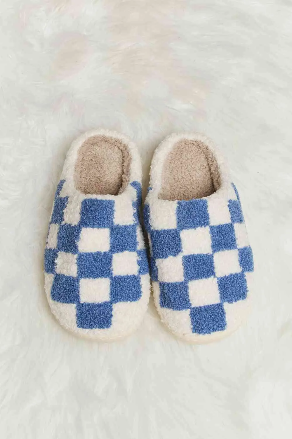 Checkered Plush Slippers