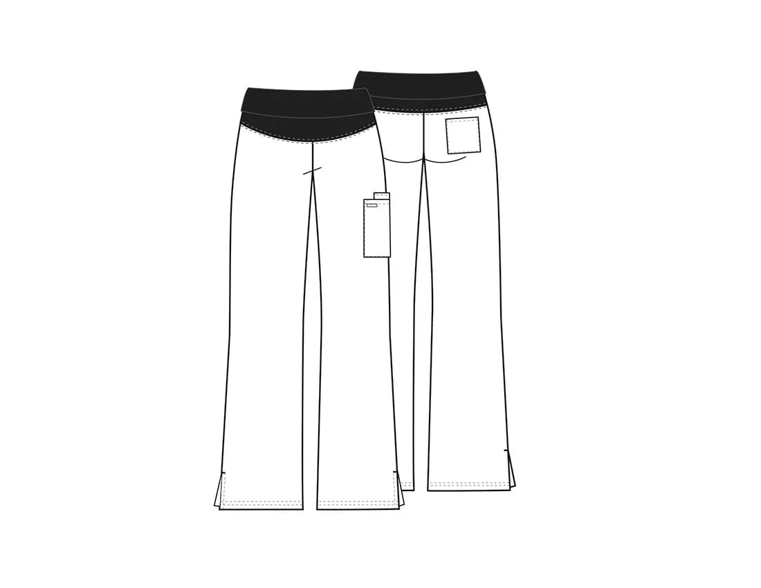 Cherokee Flexibles 2092 Scrubs Pants Maternity Knit Waist Pull-On Wine