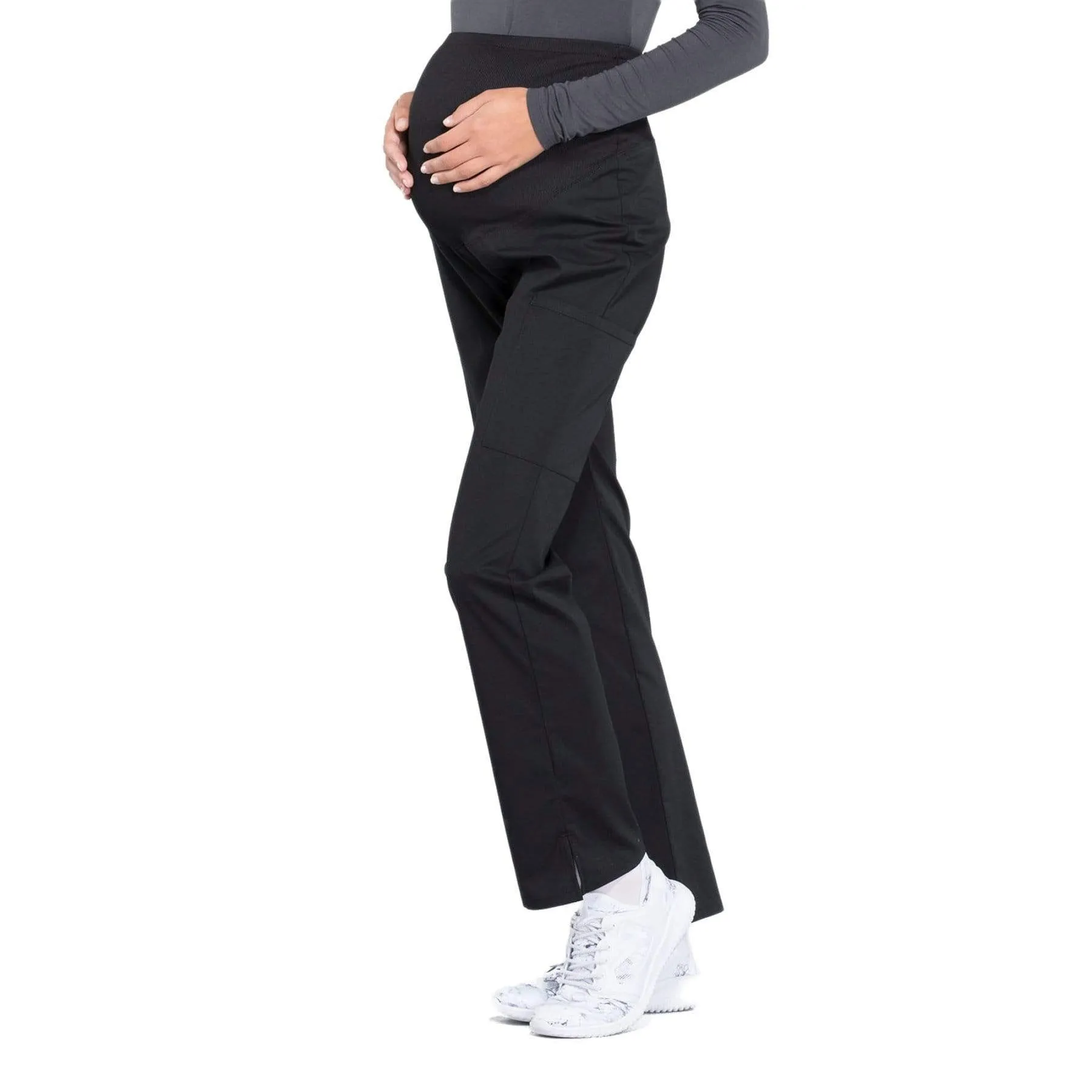 Cherokee Workwear Professionals WW220 Scrubs Pants Maternity Straight Leg Black
