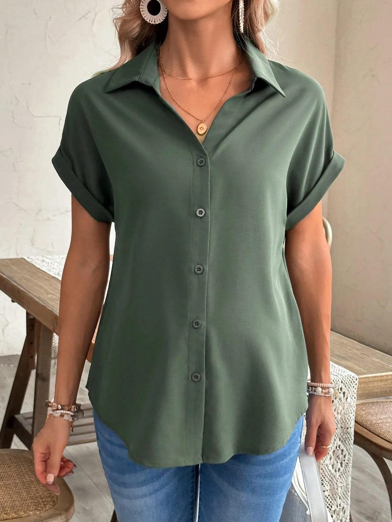 Cherry Vibes: Camisa casual de maternidad en